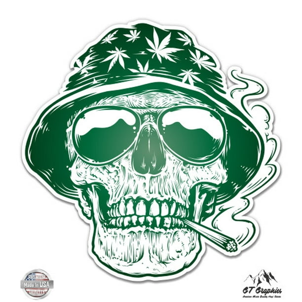 Skull Smoking Weed Vinyl Sticker Decal Car Laptop Window Skull Smoking Weed Vinyl Sticker Decal Car Laptop Window